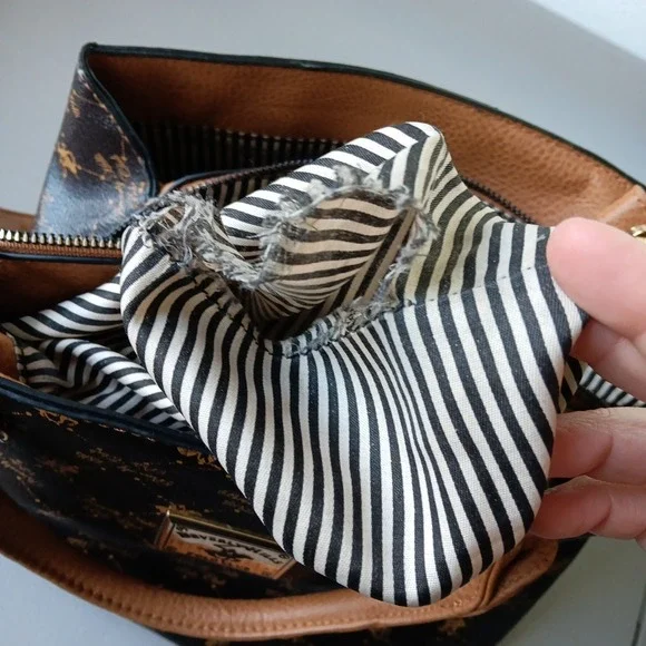 Beverly Hills Polo Crossbody Handbag‎ Brown Tan Faux Leather Preppy Countryside - Picture 15 of 15